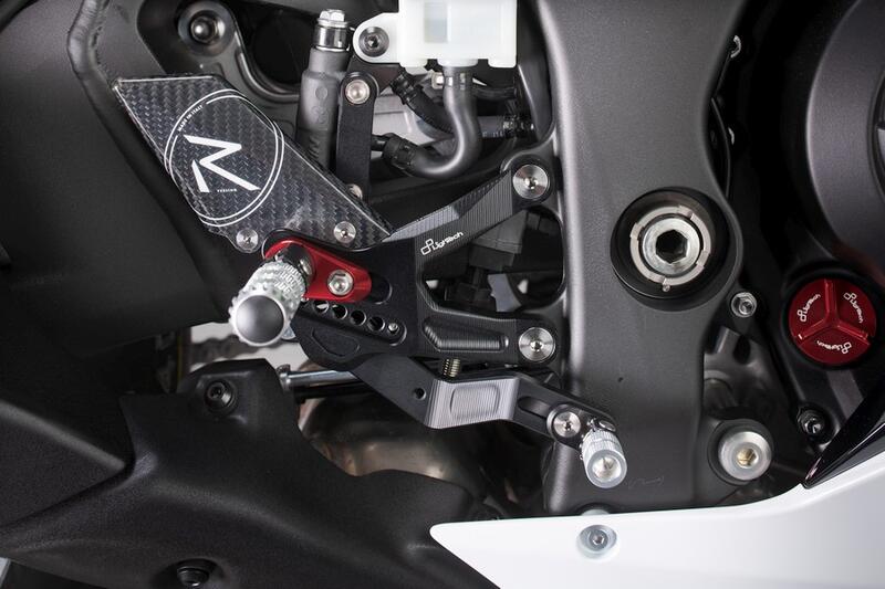 Adjustable Rear Sets With Fixed Foot Pegs, Reverse Shifting for Kawasaki Naturale